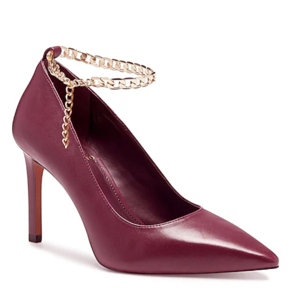 NEW Vince Camuto Women Peddya Elderberry Pointy Heel Anklet Chain Dress Pump - Picture 1 of 7